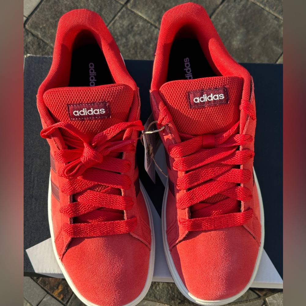 Adidas Grand Court 00s Red Low Casual Sneaker Unisex Youth GS 4Y | 5Y | 6Y NEW - Picture 3 of 8